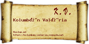 Kolumbán Valéria névjegykártya