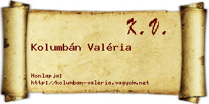 Kolumbán Valéria névjegykártya